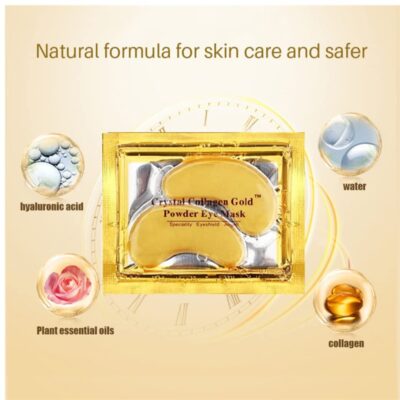 10 Pair Crystal Collagen 24k Gold Under Eye Gel Pad Face Mask Anti Aging Wrinkle Vegan Cruelty-Free